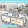Picture of Fshibila Baby Playpen with Mat, Playpen for Babies & Toddlers, Sturdy Safety Play Yard with Soft Breathable Mesh, 50 * 50 * 27 inches Grey