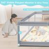 Picture of Fshibila Baby Playpen with Mat, Playpen for Babies & Toddlers, Sturdy Safety Play Yard with Soft Breathable Mesh, 50 * 50 * 27 inches Grey