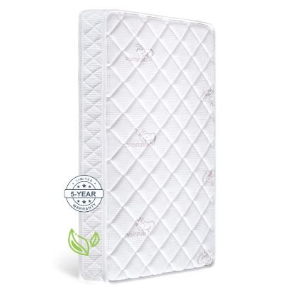 Picture of Letmxiu Premium Crib & Toddler Mattress,100% Knitted Fabric, Premium Fleece Surface-Hypoallergenic, 5" Thick Firm Soft Crib Mattress, Non-Toxic - Fits Standard Cribs & Toddler Beds