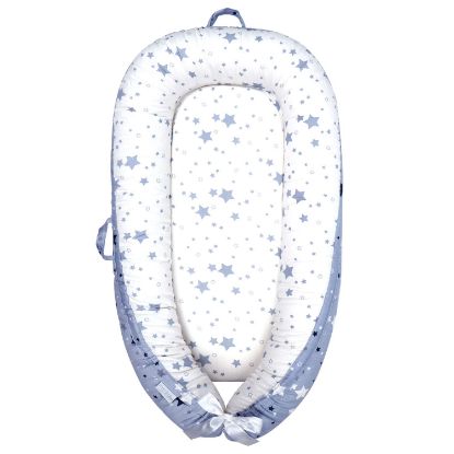 Picture of Mamibaby Baby Lounger, Ultra Breathable Cotton Soft Baby Newborn Lounger, Portable Lightweight Adjustable Infant Floor Seat for Travel, Newborn Essentials Baby Registry Search(Stars)