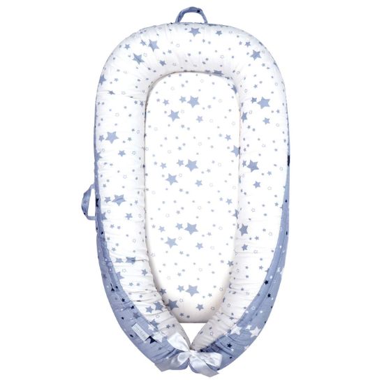 Picture of Mamibaby Baby Lounger, Ultra Breathable Cotton Soft Baby Newborn Lounger, Portable Lightweight Adjustable Infant Floor Seat for Travel, Newborn Essentials Baby Registry Search(Stars)