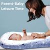 Picture of Mamibaby Baby Lounger, Ultra Breathable Cotton Soft Baby Newborn Lounger, Portable Lightweight Adjustable Infant Floor Seat for Travel, Newborn Essentials Baby Registry Search(Stars)