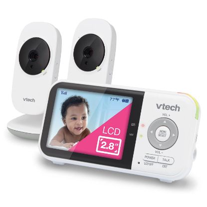Picture of VTech VM819-2 Baby Monitor, 2.8” Screen, 2 Cameras, 1000ft Range, Night Vision, 2-Way Audio, Temperature Sensor, Lullabies, Secured Transmission No WiFi