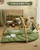 Picture of Blissful Diary Baby Play Gym & Activity Mat, Oversize Leaf Shaped Baby Play Mat w 6 Detachable Toys, Tummy Time Mat Promote Motor Skills & Sensory Development Mat, Newborn Infant Baby Essentials Gift