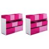 Picture of Delta Children Deluxe Multi-Bin Toy Organizer with Storage Bins - Greenguard Gold Certified, White/Pink Bins (Pack of 2)