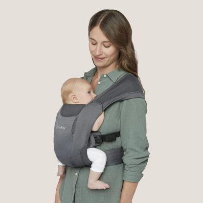 Picture of Ergobaby Embrace Cozy Newborn Essentials Baby Carrier Wrap (7-25 Pounds), Soft Air Mesh, Washed Black