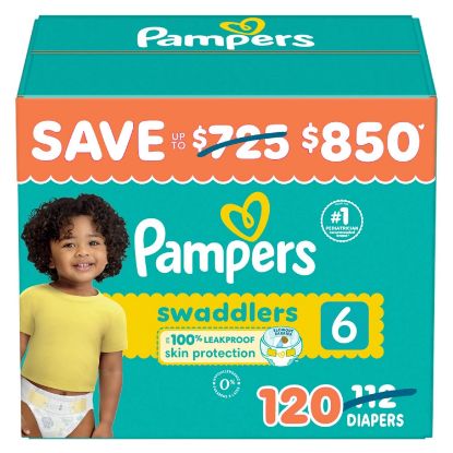 Picture of Pampers Swaddlers Diapers, Size 6 (35+ Pounds), 112 Count