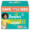 Picture of Pampers Swaddlers Diapers, Size 6 (35+ Pounds), 112 Count
