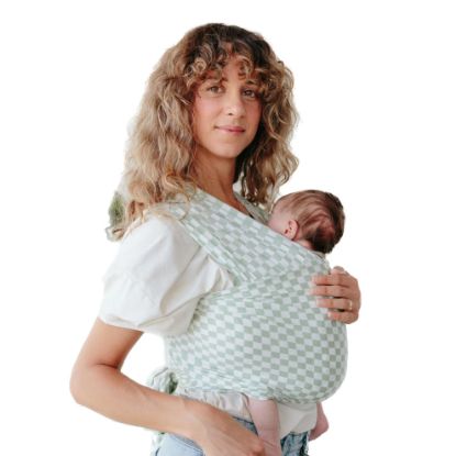 Picture of Solly Baby Wrap Carrier, Newborn to Toddler 8-25 Lbs., Buttery-Soft & Lightweight Fabric, Postpartum Essential, Mother’s Day Gift for New Moms, Fern Chequer