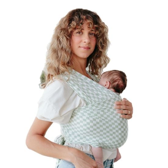 Picture of Solly Baby Wrap Carrier, Newborn to Toddler 8-25 Lbs., Buttery-Soft & Lightweight Fabric, Postpartum Essential, Mother’s Day Gift for New Moms, Fern Chequer