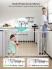 Picture of COMOMY 30" Tall Baby Gate for Stairs Doorways, Fits Openings 29.5" to 51.6" Wide, Auto Close Extra Wide Dog Gate for House, Pressure Mounted Easy Walk Through Pet Gate with Door, White