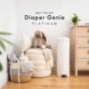 Picture of Diaper Genie Platinum Pail (Lilly White) is Made of Durable Stainless Steel and Includes 1 Easy Roll Refill with 18 Bags That can Last up to 5 Months.
