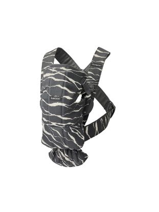 Picture of BabyBjörn Baby Carrier Mini, Anthracite/Landscape Print, Cotton | Newborn Carrier (7-25 lbs), Ergonomic, Easy-to-Use