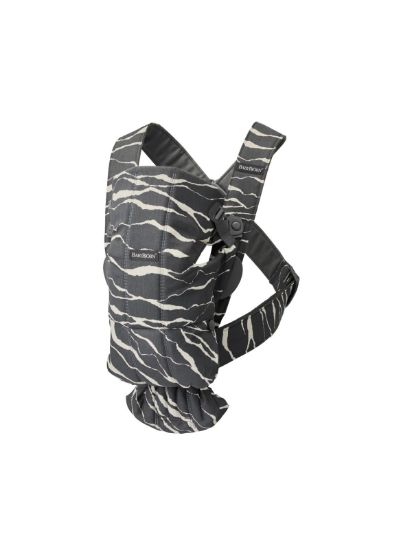 Picture of BabyBjörn Baby Carrier Mini, Anthracite/Landscape Print, Cotton | Newborn Carrier (7-25 lbs), Ergonomic, Easy-to-Use