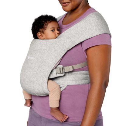 Picture of Ergobaby Embrace Cozy Newborn Baby Wrap Carrier (7-25 Pounds), Ponte Knit, Soft Grey