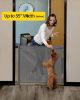 Picture of dearlomum 2 Pack Retractable Baby Gate,Mesh Baby Gate or Mesh Dog Gate,33"" Tall,Extends up to 55"" Wide,Child Safety Gate for Doorways, Stairs, Hallways, Indoor/Outdoor（Grey,33""x55"", Gray
