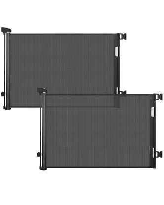 Picture of Veraste 2 Pack Retractable Baby Gate,Mesh Baby Gate or Mesh Dog Gate,33" Tall,Extends up to 55" Wide,Child Safety Gate for Doorways, Stairs, Hallways, Indoor/Outdoor（Black,33"x55"