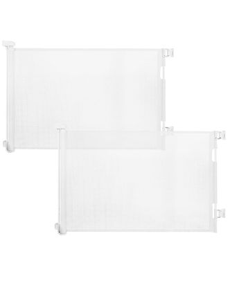 Picture of Veraste 2 Pack Retractable Baby Gate,Mesh Baby Gate or Mesh Dog Gate,33" Tall,Extends up to 55" Wide,Child Safety Gate for Doorways, Stairs, Hallways, Indoor/Outdoor（White,33"x55"