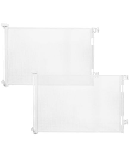 Picture of Veraste 2 Pack Retractable Baby Gate,Mesh Baby Gate or Mesh Dog Gate,33" Tall,Extends up to 55" Wide,Child Safety Gate for Doorways, Stairs, Hallways, Indoor/Outdoor（White,33"x55"