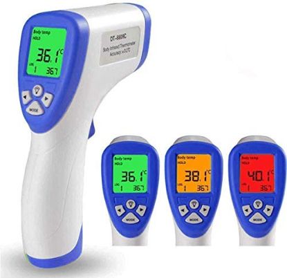 Picture of Thermometer for People Baby Kids, Infrared Forehead Thermometer Non-Contact Accurate Instant Reading Measurement with Fever Health Alert LCD Display(Freely Switch Between Fahrenheit and Celsius)