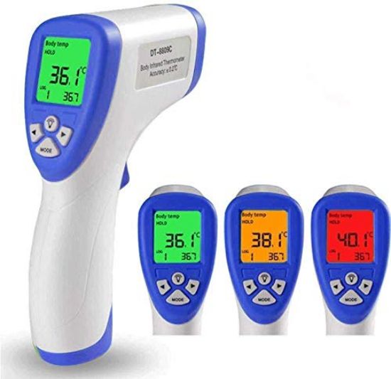 Picture of Thermometer for People Baby Kids, Infrared Forehead Thermometer Non-Contact Accurate Instant Reading Measurement with Fever Health Alert LCD Display(Freely Switch Between Fahrenheit and Celsius)