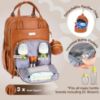 Picture of RUVALINO Diaper Bag Backpack, Multifunction Travel Pack Maternity Baby Changing Bags, Large Capacity, Waterproof, Brown