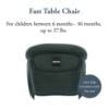 Picture of Inglesina Fast Table Chair, Dark Green - Portable Baby High Chair - for Babies & Toddlers up to 37 lbs - Collapsible - Fits Tables 0.8'' to 3.5'' Thick - Compact & Easy to Use - Travel Bag Included