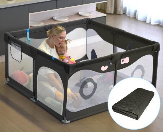 Picture of Play Pens for Babies,Letmudla Play Yard with Hand Rings,Upgraded Baby Playpen with Mat, Sturdy PlayPen with Gate,Easy to Assemble PlayPen,Play Pin for Toddlers,Outdoor&Indoor Activity Center