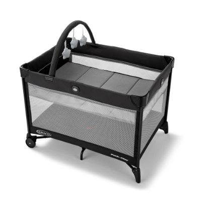 Picture of Graco On The Go Zip Pack ‘n Play Playard, Folding Playpen with Bassinet, Portable Crib, Reeves