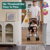 Picture of Babelio 26-43" No Bottom Bar Baby Gate for Babies, Elders and Pets, 2-in-1 Hardware Mount Dog Gate for The House, Stairs and Doorways, with Large Walk Thru Door, Grey