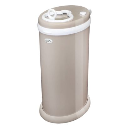 Picture of Ubbi Stainless Steel Diaper Pail, Odor Locking, No Special Bag Required, Award-Winning, Registry Must-Have, Taupe