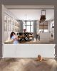 Picture of dearlomum 118 Inch Extra Wide Retractable Baby Gate,Mesh Large Baby Gate or Mesh Pet Dog Gate, Opening Wide Extra Long Child Safety Gate for Indoor Baby Fence, Outdoor, Stairs, Deck (White)