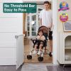 Picture of Babelio 26-43" No Bottom Bar Baby Gate for Babies, Elders and Pets, 2-in-1 Hardware Mount Dog Gate for The House, Stairs and Doorways, with Large Walk Thru Door, White