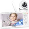 Picture of HelloBaby Baby Monitor with 6" World First IPS Screen 30-Hrs Battery, Remote Pan/Tilt/Zoom Camera, No WiFi Video Baby Monitor Camera and Audio, ECO, VOX, 2-Way Talk, Night Vision, 1000ft, Portable