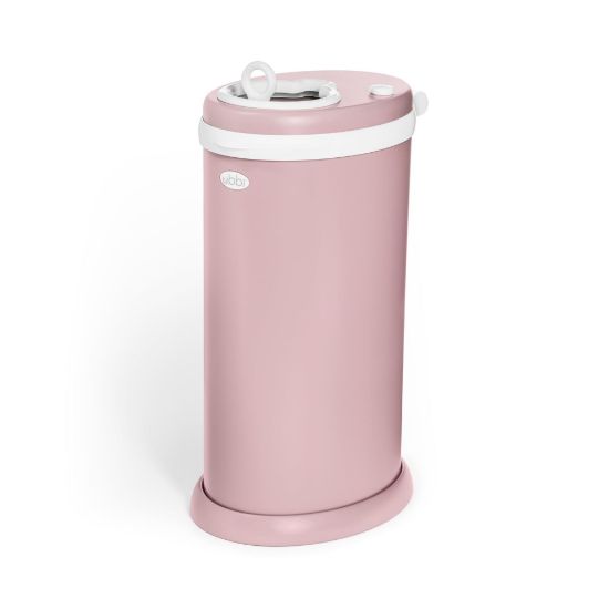 Picture of Ubbi Stainless Steel Diaper Pail, Odor Locking, No Special Bag Required, Award-Winning, Registry Must-Have, Fig Blossom