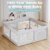 Picture of Hiaksedt Baby Playpen with Mat Small Playpen for Babies and Toddlers 50 x 50 inch Baby Fence Playards
