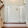 Picture of Babelio Metal Baby Gate, 29-43" Auto Close Easy Install Pet Gate, Extra Wide Walk Thru Child Safety Gate, 30" Tall Pressure Mounted Dog Gate for Doorways & Stairs, White