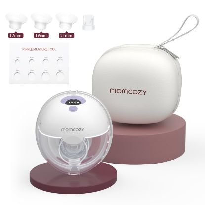 Picture of Momcozy M5 Hands-Free Wearable Breast Pump, Double-Sealed Flange for Baby-Like Comfort, 3 Modes & 9 Suction Levels, Portable Electric Pump - 24mm, 1 Pack Lilac