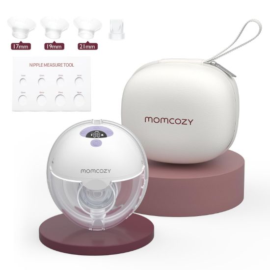 Picture of Momcozy M5 Hands-Free Wearable Breast Pump, Double-Sealed Flange for Baby-Like Comfort, 3 Modes & 9 Suction Levels, Portable Electric Pump - 24mm, 1 Pack Lilac