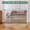 Picture of Babelio 31.5-55" No Bottom Bar Baby Gate Extra Wide, 2-in-1 Auto Close Dog Gate for The House, Stairs and Doorways, with Large Walk Thru Door, Grey
