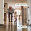 Picture of Babelio 31.5-55" No Bottom Bar Baby Gate Extra Wide, 2-in-1 Auto Close Dog Gate for The House, Stairs and Doorways, with Large Walk Thru Door, Grey