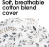Picture of Nursing Pillow and Positioner-Original | Gray Taupe Watercolor Leaves | Breastfeeding, Bottle Feeding, Baby Support | with Removable Cotton Blend Cover | Awake-Time Support