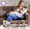 Picture of Nursing Pillow and Positioner-Original | Gray Taupe Watercolor Leaves | Breastfeeding, Bottle Feeding, Baby Support | with Removable Cotton Blend Cover | Awake-Time Support