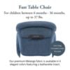Picture of Inglesina Fast Table Chair, Slate Blue Melange - Portable Baby High Chair - for Babies & Toddlers up to 37 lbs - Fits Tables 0.8'' to 3.5'' Thick - Compact & Easy to Use - Travel Bag Included