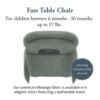 Picture of Inglesina Fast Table Chair, Pine Green Melange - Portable Baby High Chair - for Babies & Toddlers up to 37 lbs - Fits Tables 0.8'' to 3.5'' Thick - Compact & Easy to Use - Travel Bag Included