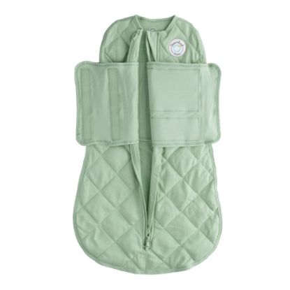 Picture of DREAMLAND BABY Weighted Sleep Swaddle Sack, Babies Aged 0-6 Months. 100% Cotton, Evenly Distributed Weight from Shoulders to Toes (Green)