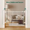 Picture of Babelio 27-45" No Bottom Bar Baby Gate with Easy Installation, 2-in-1 Auto Close Design, Suitable for The House, Stairs, and Doorways, Safety Pet Gates with Large Walk-Thru Door, White