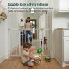 Picture of Cumbor 29.7-46" Baby Gate for Stairs, Mom's Choice Awards Winner-Auto Close Dog Gate for the House, Easy Install Pressure Mounted Pet Gates for Doorways, Easy Walk Thru Wide Safety Gate for Dog,Silver
