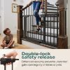Picture of Cumbor 29.7-46" Baby Gate for Stairs, Mom's Choice Awards Winner-Auto Close Dog Gate for The House, Gifts for Mom, Easy Install Pressure Mounted Pet Gates for Doorways, Black