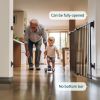 Picture of Babelio 31.5-55" No Bottom Bar Baby Gate Extra Wide, 2-in-1 Auto Close Dog Gate for The House, Stairs and Doorways, with Large Walk Thru Door, Black